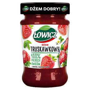 DŻEM ŁOWICZ TRUSKAWKA O OBNIŻ ZAWAR CUKRU 280 g AGROS NOVA