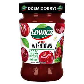 DŻEM ŁOWICZ WIŚNIA O OBNIŻ ZAWAR CUKRU 280 g AGROS NOVA