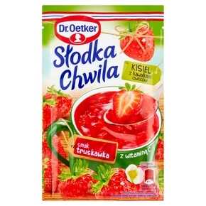 KISIEL DR. OETKER SŁODKA CHWILA TRUSKAWKOWY Z KAWAŁ OWOC 31,5  g