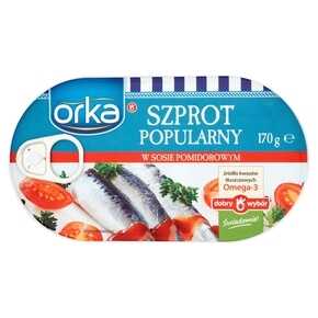 SZPROT ORKA POPULARNY W SOSIE POMIDOROWYM 170 g MW DOBRY WYBÓR