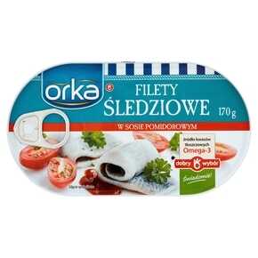 FILETY ŚLEDZIOWE ORKA W POMIDORACH 170 g MW DOBRY WYBÓR