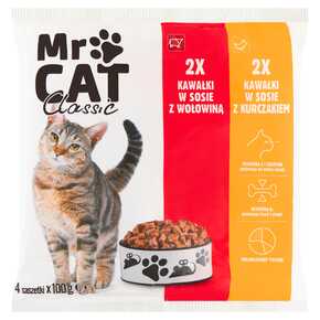 KARMA KOT MR CAT MIX MIĘS 4*100 g MW DOBRY WYBÓR SASZ