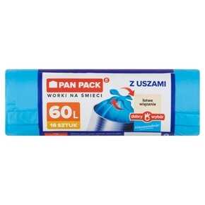 WORKI NA ŚMIECI PANPACK Z USZAMI 60 l 16 szt. MW DOBRY WYBÓR