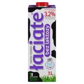 MLEKO UHT ŁACIATE BEZ LAKTOZY 3,2 % 1 l SM MLEKPOL