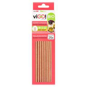 SŁOMKI PAPIEROWE VIGO BRĄZOWE 20 cm 25 szt. QUICKPACK