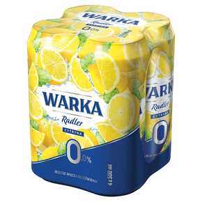 PIWO WARKA RADLER CYTRYNA 0% 500 ml 4-PAK GŻ PUSZ